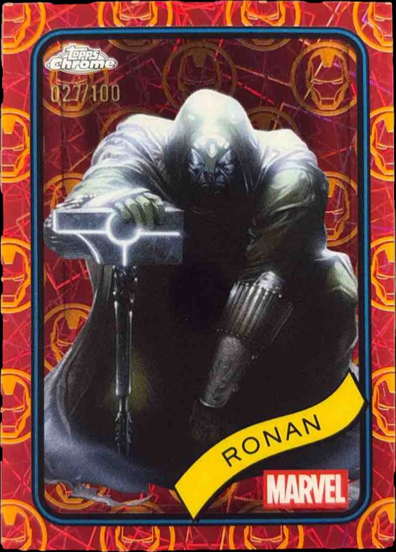 2025 Topps Chrome #157 Iron Man Red & Gold Lazer Refractor /100