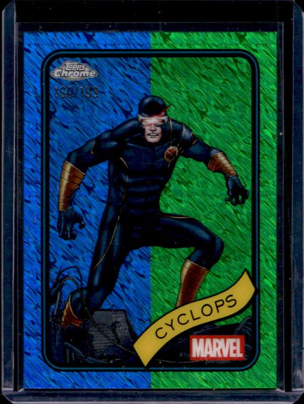 Cyclops 2025 Topps Chrome #107 Blue & Green Shimmer Refractor /199 RAW