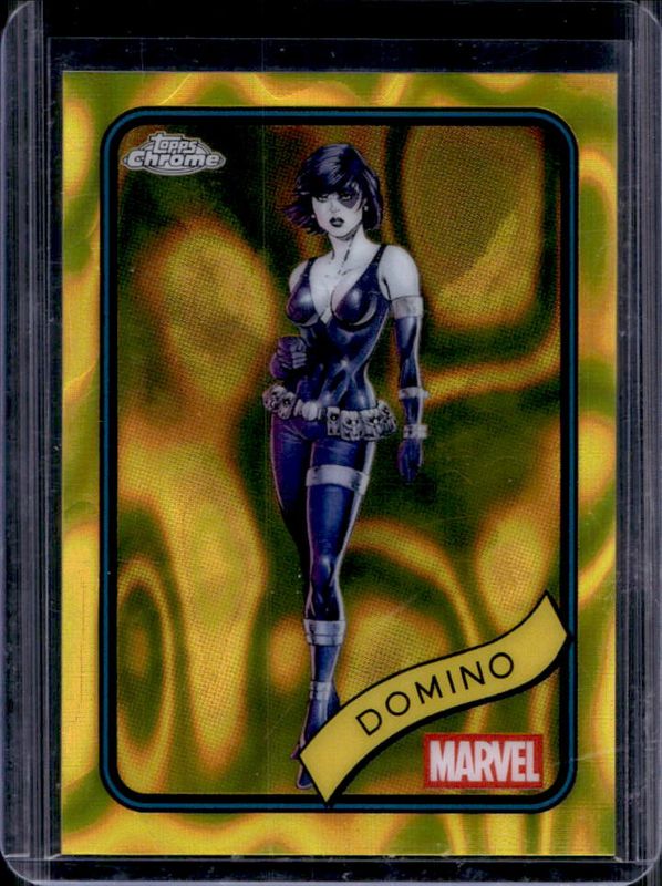 Domino 2025 Topps Chrome #154 Yellow Lava Refractor RAW