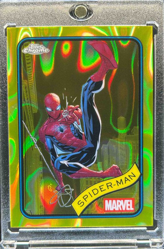 Spider-Man 2025 Topps Chrome #101 Yellow Lava Refractor Price