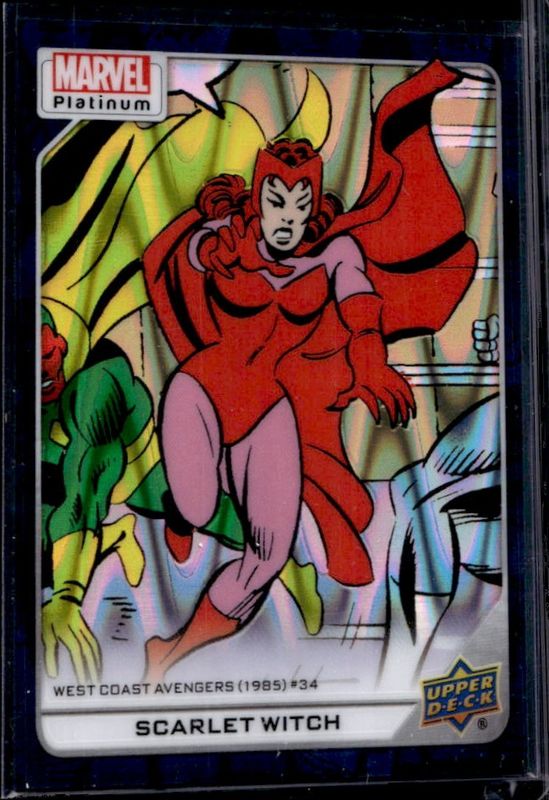 Scarlet Witch 2023 Upper Deck Marvel Platinum #106 Teal Wave /799 RAW