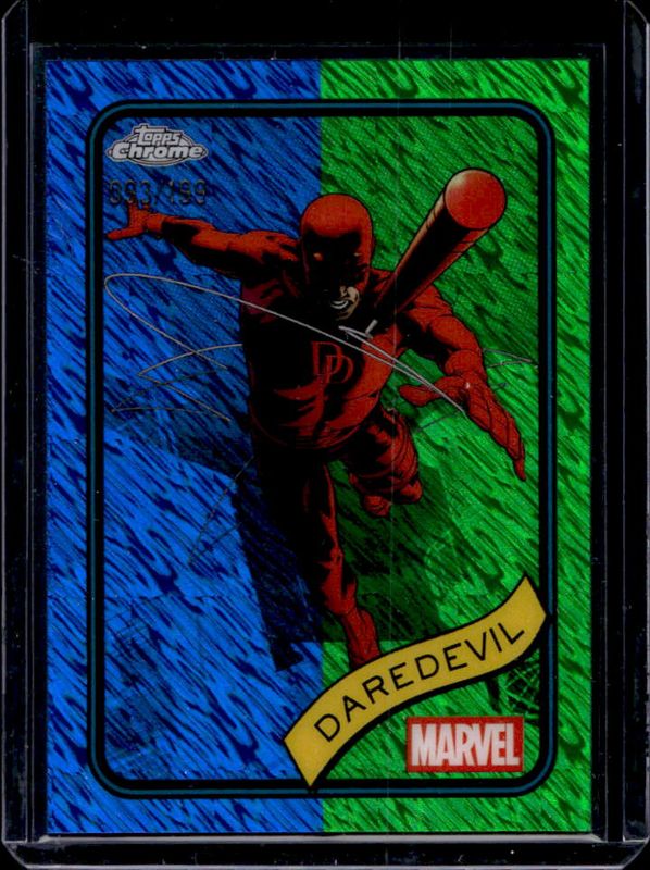 Daredevil 2025 Topps Chrome #97 Blue & Green Shimmer Refractor
