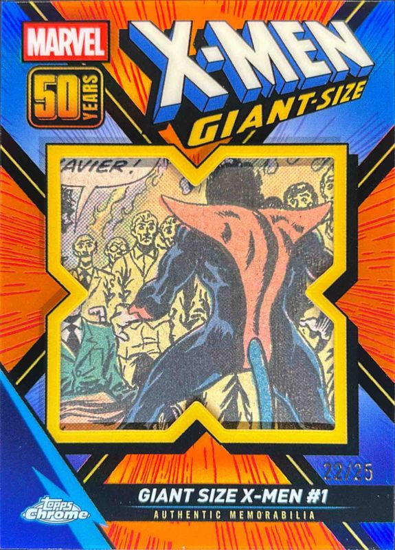 2025 Topps Chrome #XGS-1 X-Men Giant Size 50th Anniversary Relics - Orange Refractor /25