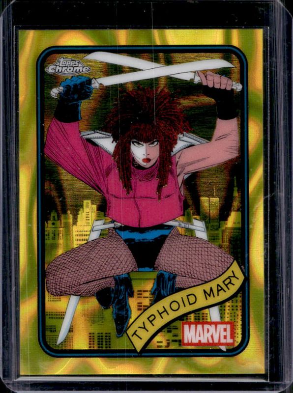 Typhoid Mary 2025 Topps Chrome #123 Yellow Lava Refractor RAW