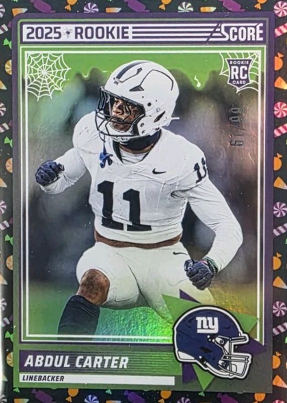 Abdul Carter 2025 Score-A-Treat #16 Trick or Treat /99 Rookie RAW