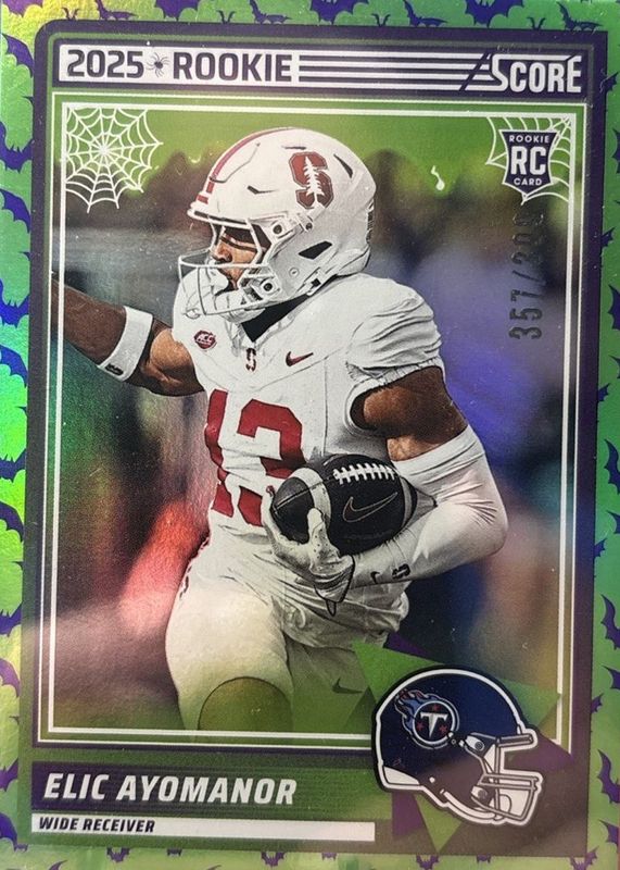 Elic Ayomanor 2025 Score-A-Treat #5 Green Bats /399 Rookie RAW