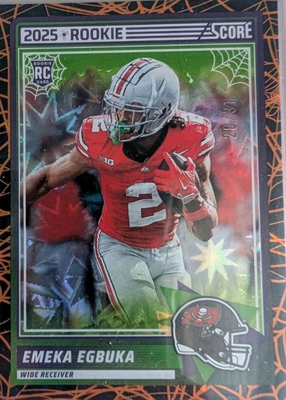 Emeka Egbuka 2025 Score-A-Treat #2 Webs /31 Rookie RAW