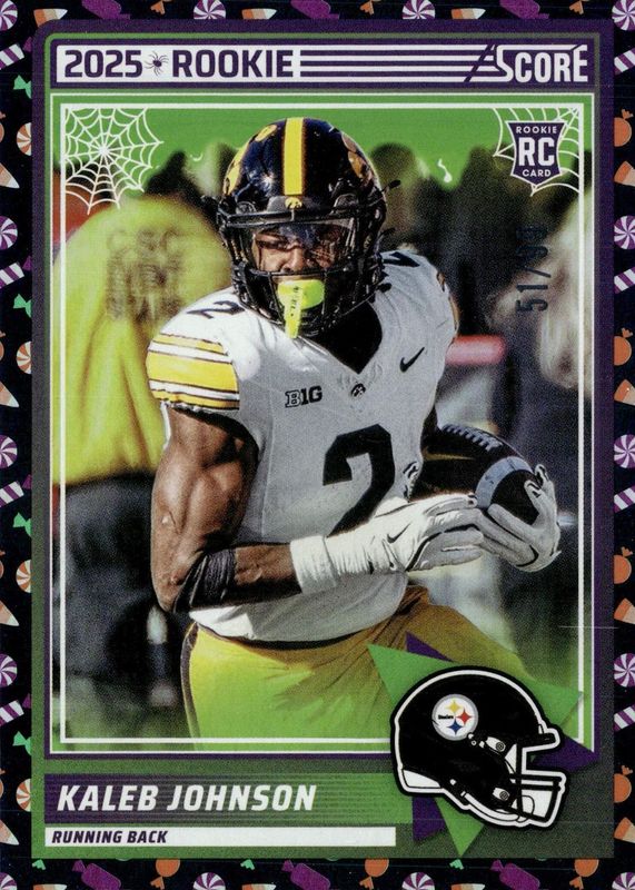 Kaleb Johnson 2025 Score-A-Treat #12 Trick or Treat /99 Rookie RAW