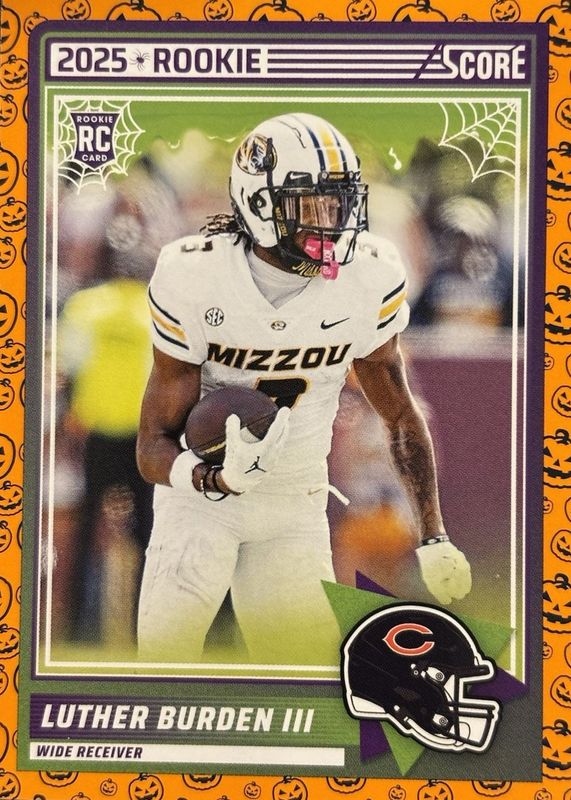 Luther Burden III 2025 Score-A-Treat #18 Orange Pumpkins Rookie RAW
