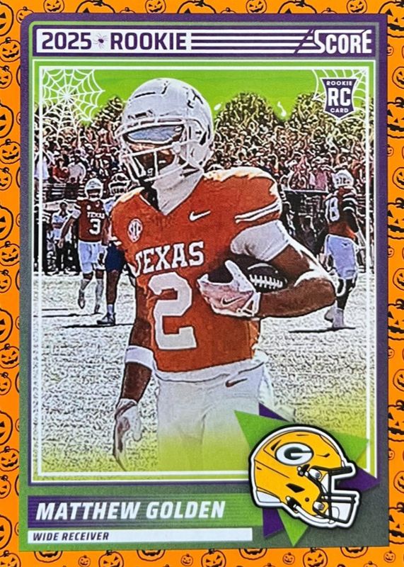 Matthew Golden 2025 Score-A-Treat #56 Orange Pumpkins Rookie RAW