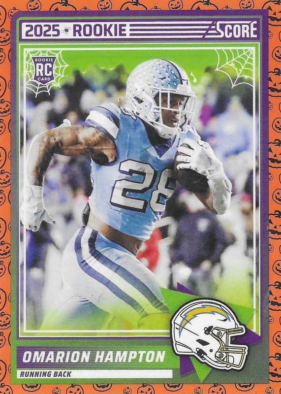 Omarion Hampton 2025 Score-A-Treat #37 Orange Pumpkins Rookie SGC 10