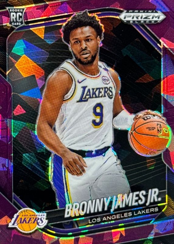 Bronny James Jr. 2024 Prizm Black #94 Purple Ice /149 Rookie RAW