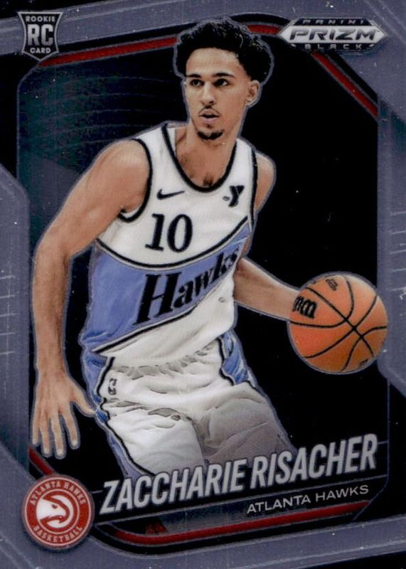 Zaccharie Risacher 2024 Prizm Black #181 Base Rookie RAW