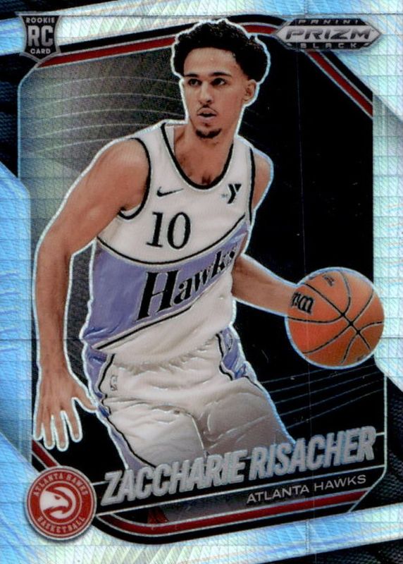 Zaccharie Risacher 2024 Prizm Black #181 Hyper Rookie RAW