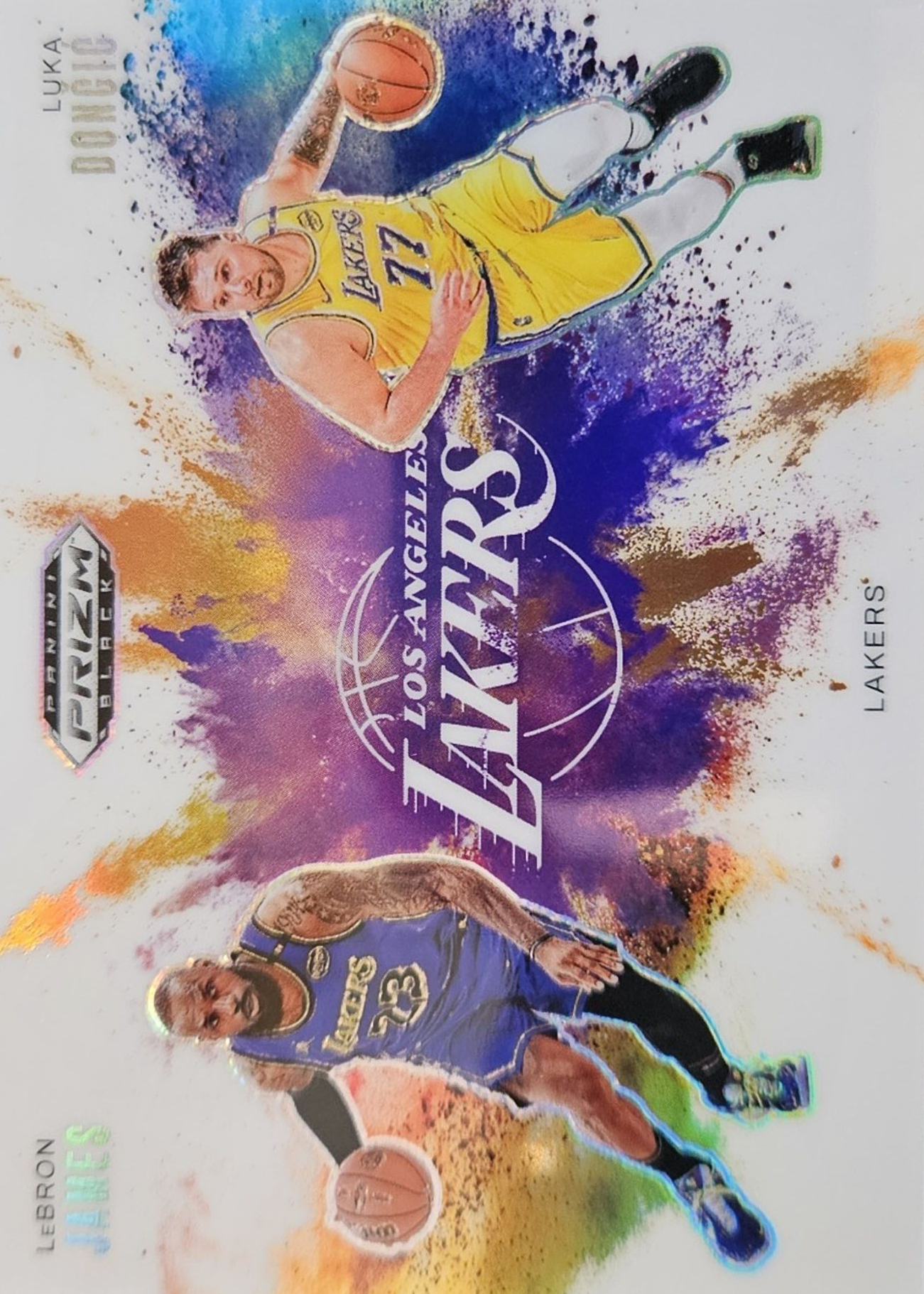 LeBron James / Luka Doncic 2024 Prizm Black #7 Color Blast Duals 