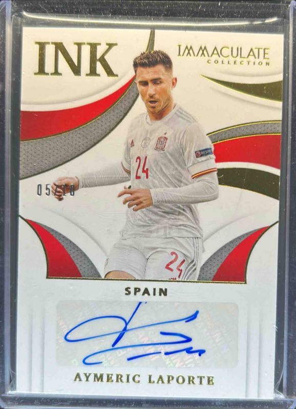 Aymeric Laporte 2021 Immaculate #IK-AYL Ink - Gold /3 RAW