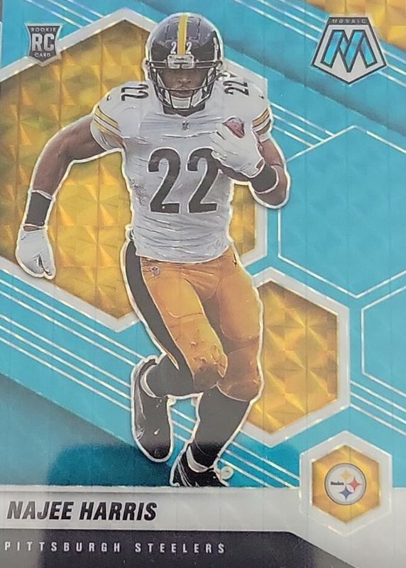 Najee Harris 2021 Mosaic #313 Blue Fluorescent /15 Rookie RAW