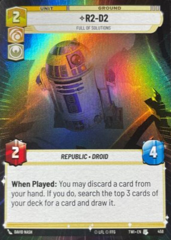 R2-D2 2024 Unlimited: Twilight of the Republic #458 Hyperspace Foil BGS 9.5