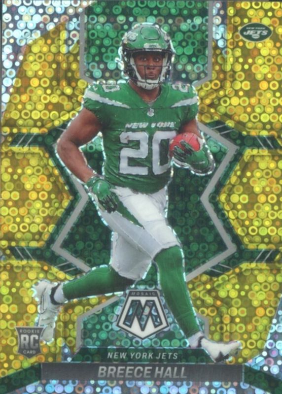 Breece Hall 2022 Mosaic #307 No Huddle Gold /10 Rookie RAW