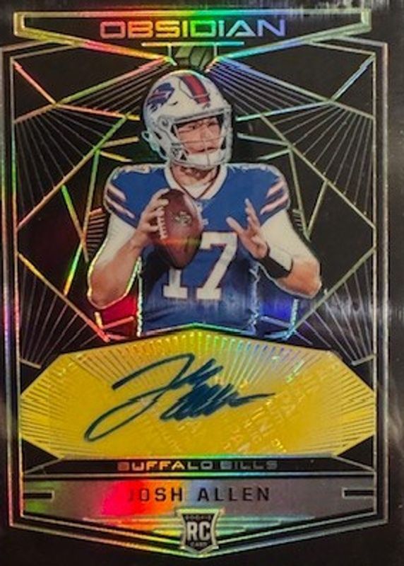 Josh Allen 2018 Obsidian #RKA-JA Rookie Autographs - Electric Etch Yellow /10 RAW