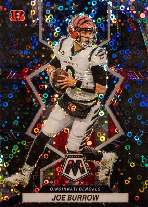 Joe Burrow 2022 Mosaic #255 National Pride - No Huddle Black /1 RAW