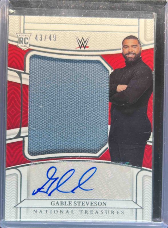 Gable Steveson 2022 Chronicles WWE #NT-GSV National Treasures Memorabilia Autographs /49 Rookie RAW