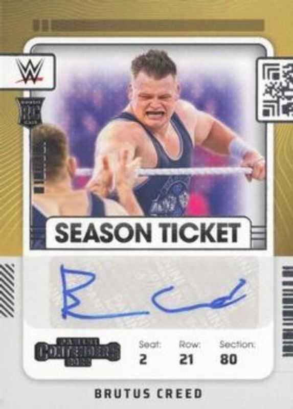2022 Chronicles WWE #RS-BCR Contenders Rookie Season Ticket