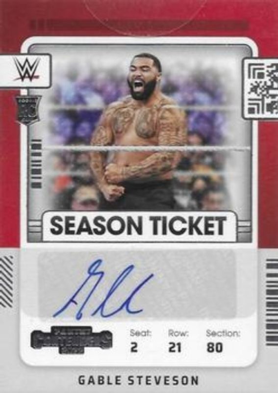Gable Steveson 2022 Chronicles WWE #RS-GSV Contenders Rookie Season Ticket RAW
