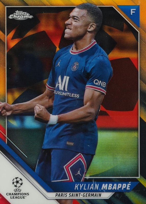 Kylian Mbappe 2021 Topps Chrome UEFA Champions League #1 Black & Gold Starball Refractor /30 RAW