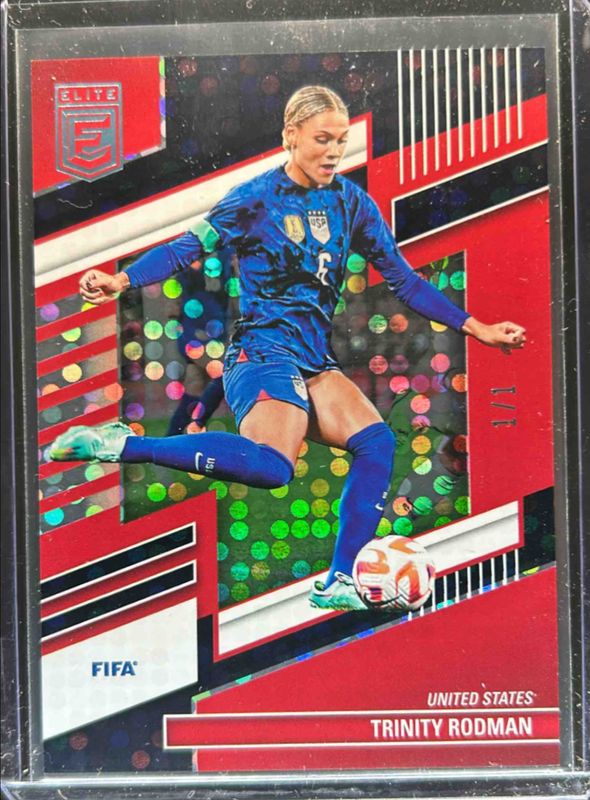 Trinity Rodman 2022 Donruss Elite FIFA #150 Disco Black /1 RAW
