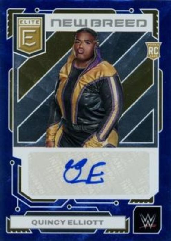 Quincy Elliott 2023 Elite WWE #NB-QEL New Breed Autographs - Blue /25 Rookie RAW