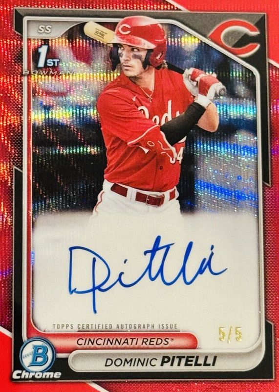 2024 Bowman Chrome #CPA-DPI Prospect Auto - Red Wave Refractor /5 (1st)
