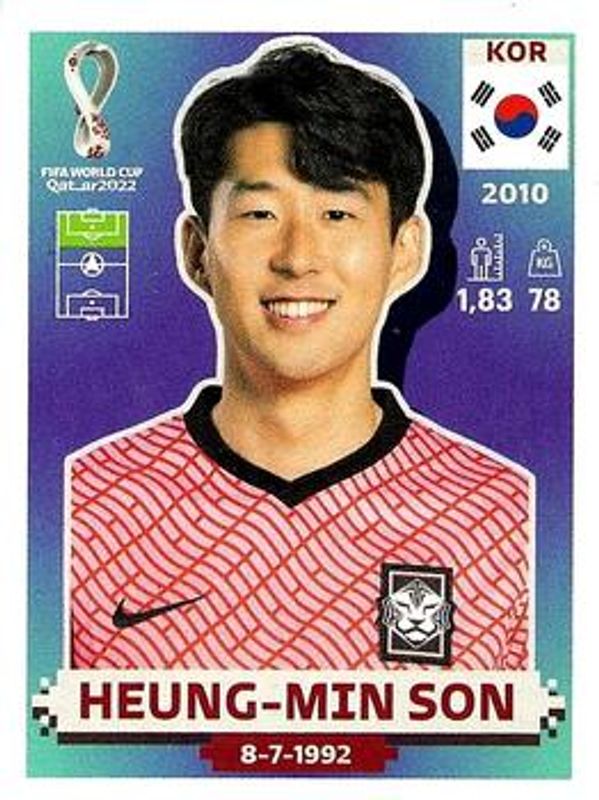 Heung-Min Son 2022 Panini World Cup Stickers #KOR19 Base RAW