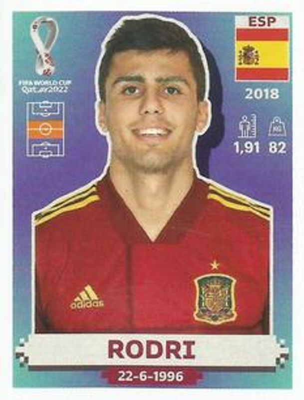 Rodri 2022 Panini World Cup Stickers #ESP14 Base Price Guide