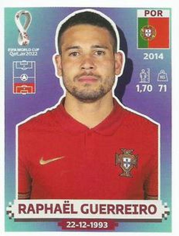 Raphael Guerreiro 2022 Panini World Cup Stickers #POR9 Base RAW