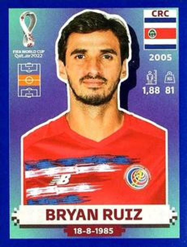 2022 Panini World Cup Stickers #CRC14 Blue (1:2)