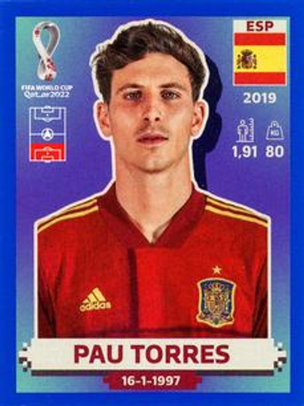 2022 Panini World Cup Stickers #ESP9 Blue (1:2)