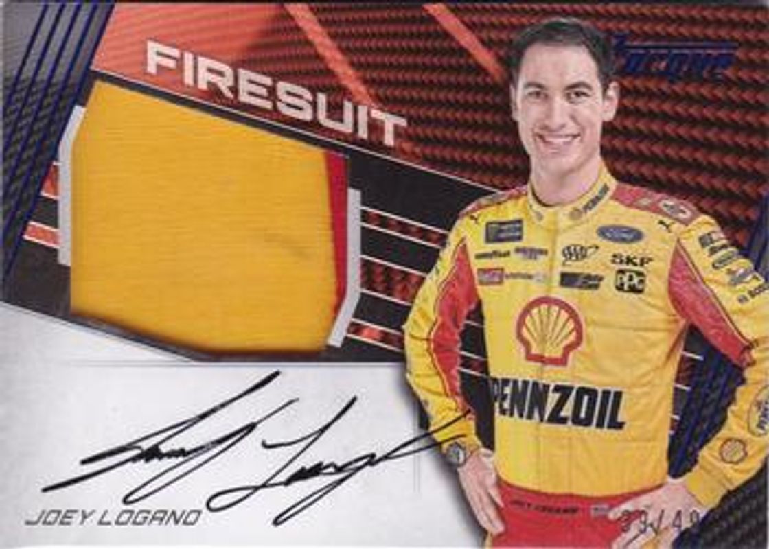 Joey Logano 2017 Torque NASCAR #JFS-JL Jumbo Firesuit Signatures Blue /43 RAW
