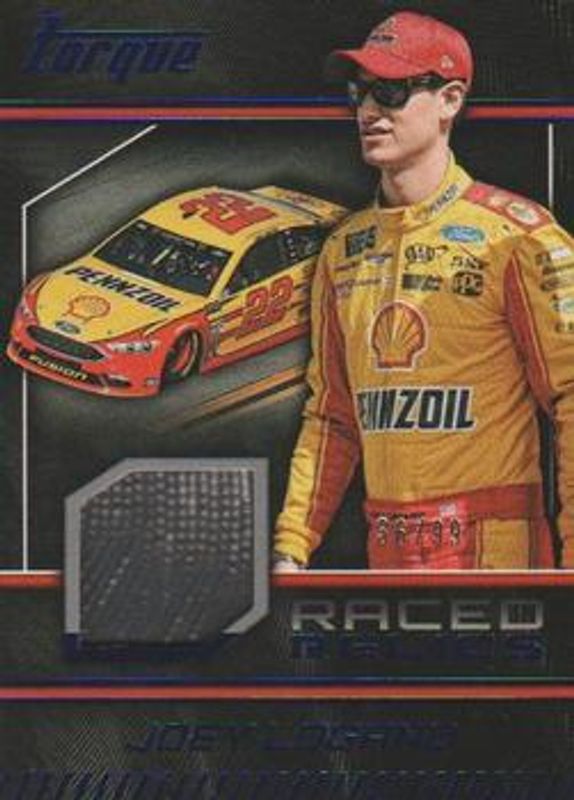 Joey Logano 2017 Torque NASCAR #RR-JL Raced Relics Blue /99 RAW