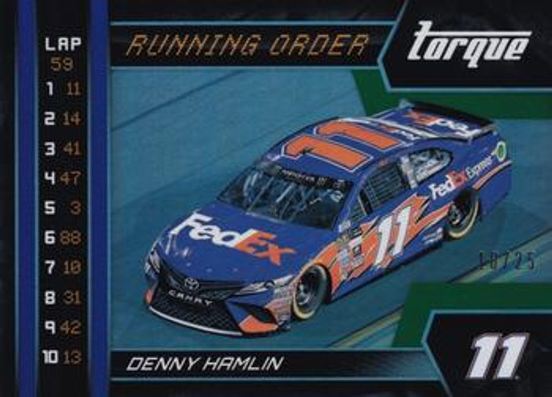 Denny Hamlin 2017 Torque NASCAR #RO6 Running Order Green /25 RAW