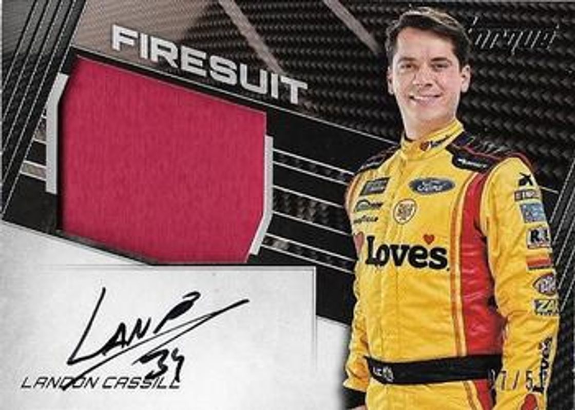 Landon Cassill 2017 Torque NASCAR #JFS-LC Jumbo Firesuit Signatures /57 RAW