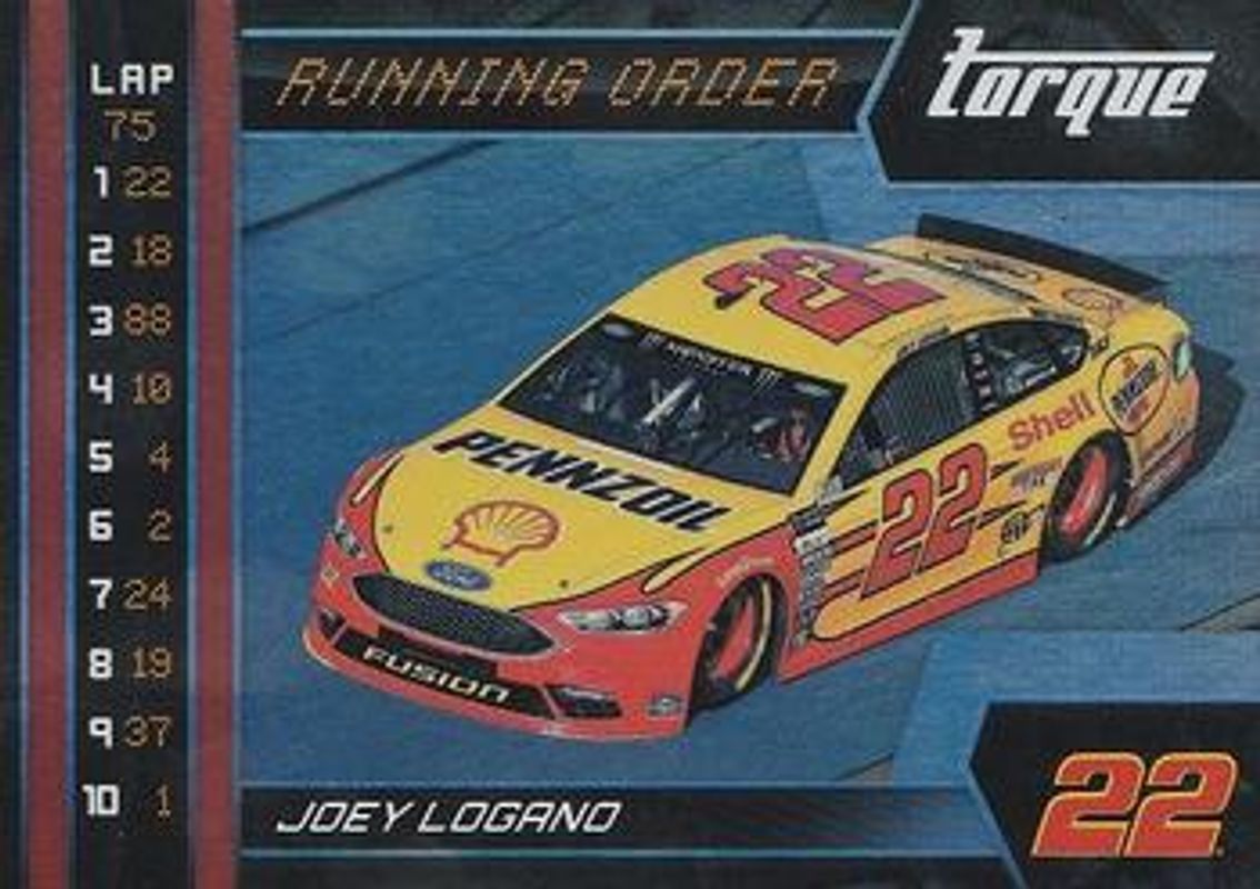 Joey Logano 2017 Torque NASCAR #RO2 Running Order RAW