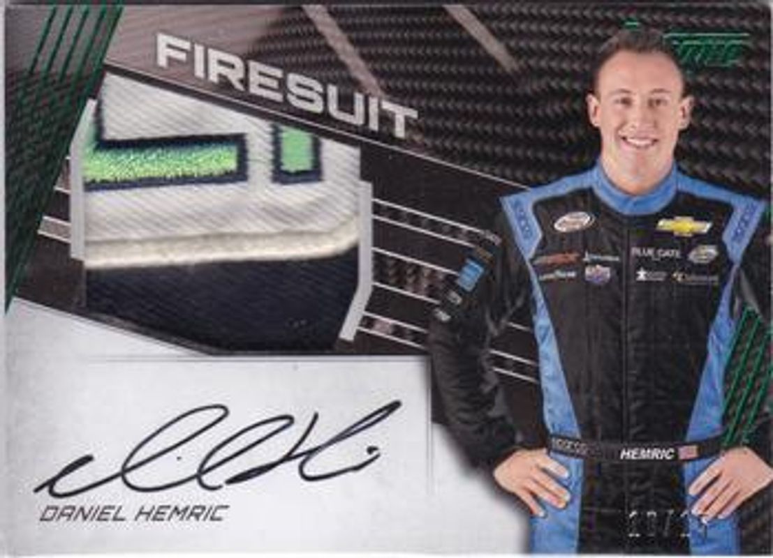 Daniel Hemric 2017 Torque NASCAR #JFS-HE Jumbo Firesuit Signatures Green /15 RAW