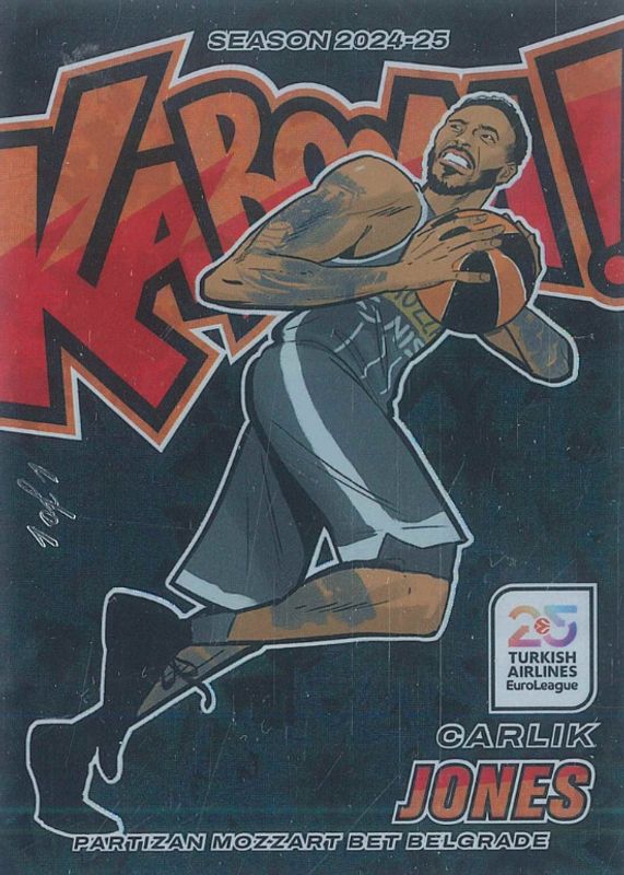 Carlik Jones 2024 Crown Royale EuroLeague #25 Kaboom! - Black /1 RAW