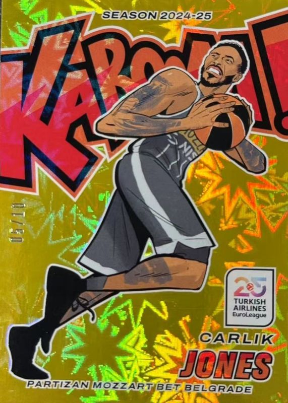 Carlik Jones 2024 Crown Royale EuroLeague #25 Kaboom! - Gold /10 RAW