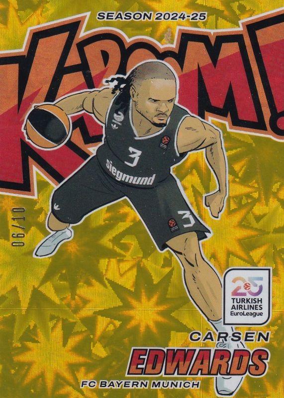 Carsen Edwards 2024 Crown Royale EuroLeague #24 Kaboom! - Gold /10 RAW