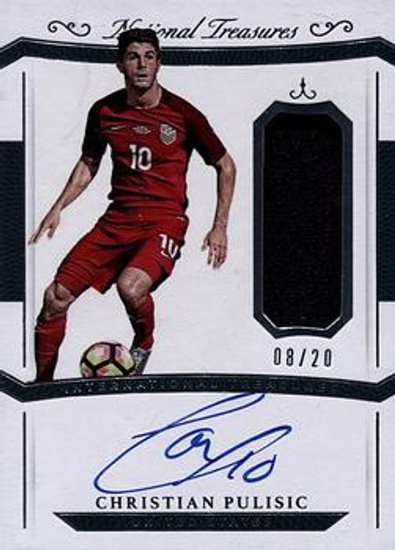 Christian Pulisic 2018 National Treasures #IT-CP International Treasures Material Autographs /99 RAW