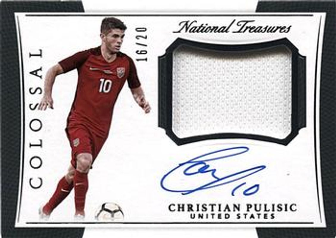 Christian Pulisic 2018 National Treasures #CJ-CP Colossal Jersey Autographs /99 RAW
