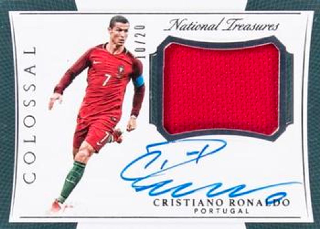 Cristiano Ronaldo 2018 National Treasures #CJ-CR7 Colossal Jersey Autographs /99 RAW