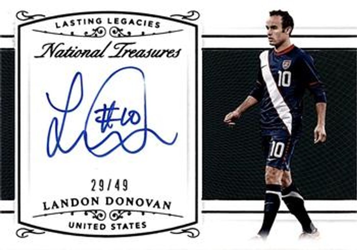 Landon Donovan 2018 National Treasures #LL-LD Lasting Legacies Autographs /49 RAW